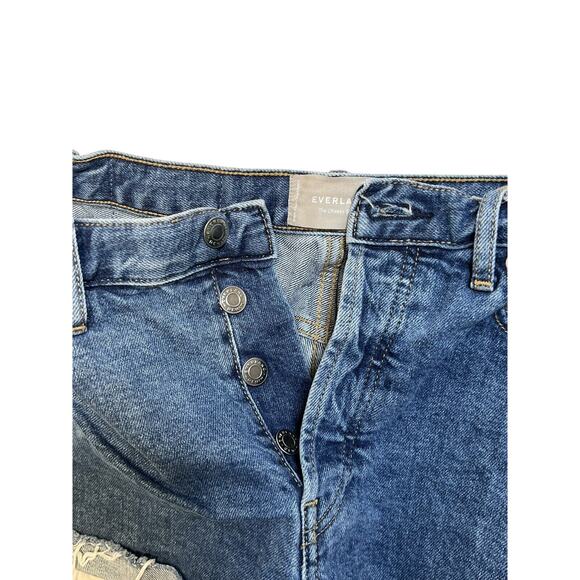 Everlane The Cheeky Short Women Size 25 Button Fly‎ Denim Cut Offs - Picture 2 of 10
